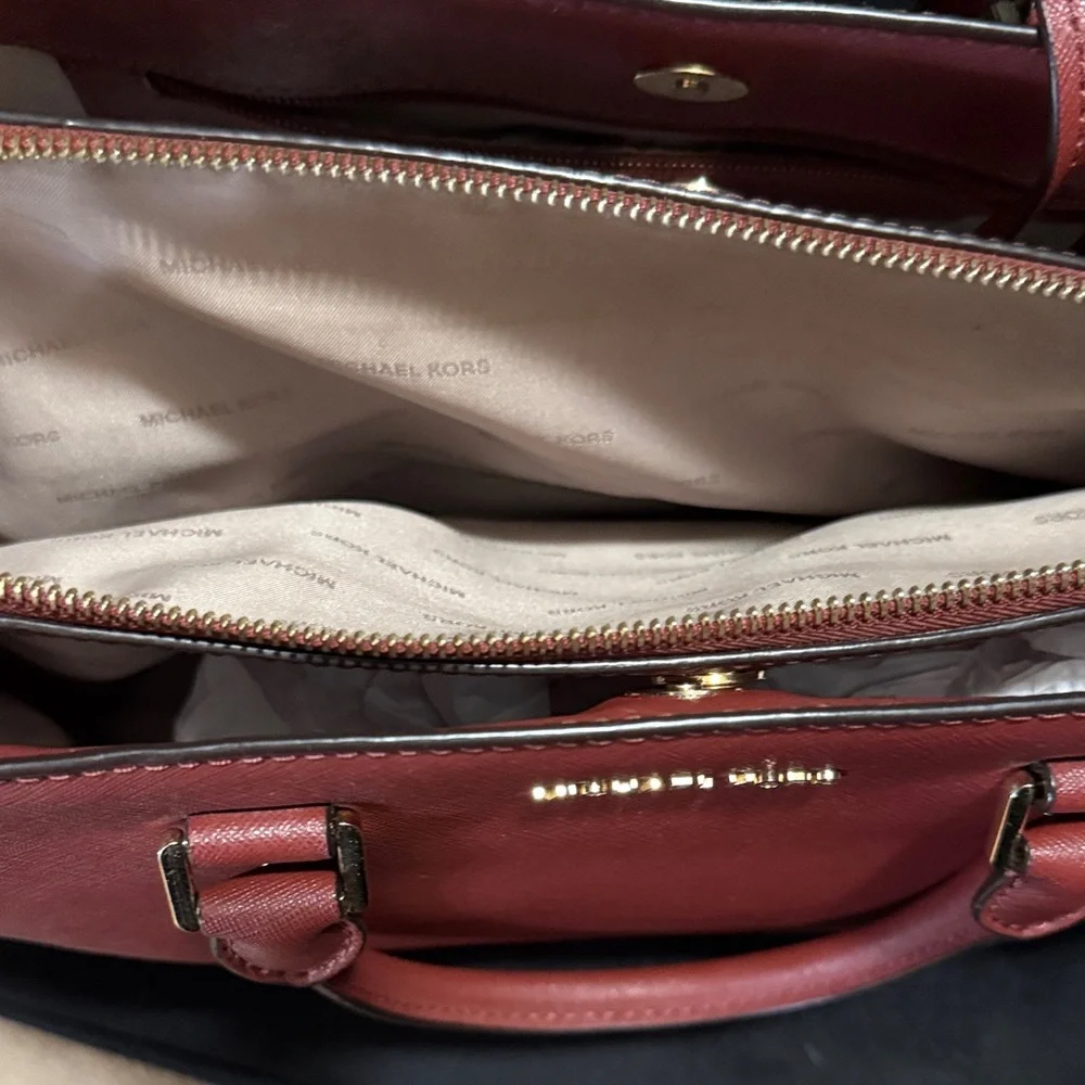 Michael Kors Burgundy Satchel - Picture 2 of 4